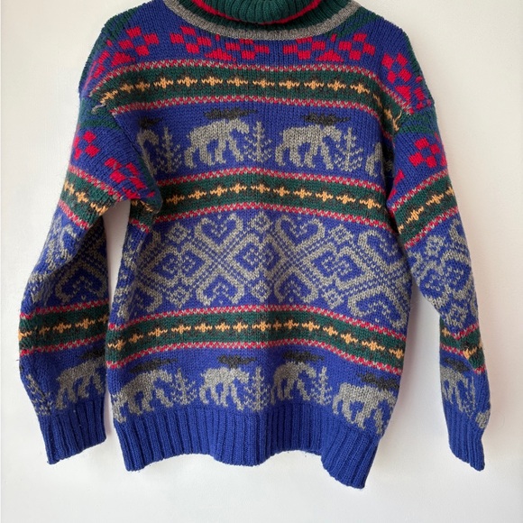 Eddie Bauer Multicolor Turtleneck Sweater 100% Wool Sweater, Gift for Him, - Picture 6 of 7